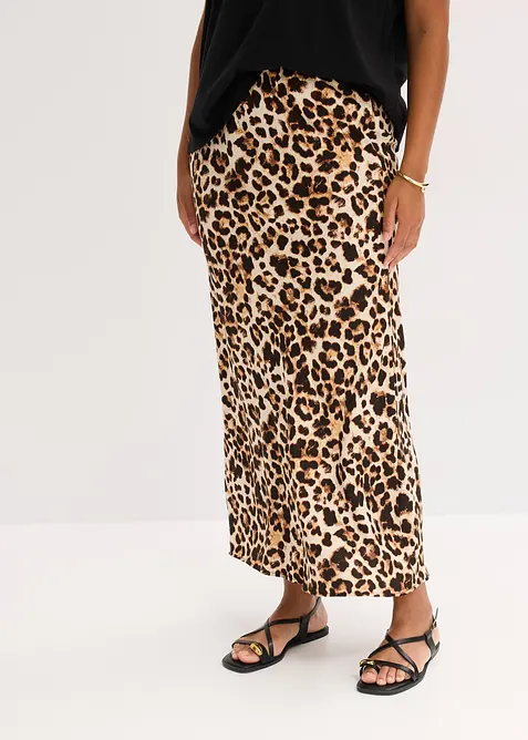 Midi sukně ze splývavé viskózy, bonprix