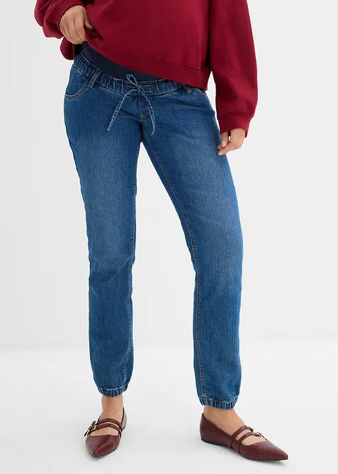 Těhotenské džínové sportovní kalhoty z organické bavlny, bonprix