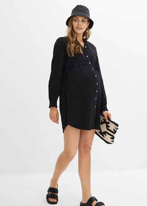 Těhotenské halenkové šaty z měkkého bavlněného mušelínu, bonprix