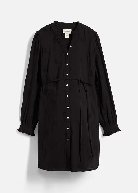 Těhotenské halenkové šaty z měkkého bavlněného mušelínu, bonprix