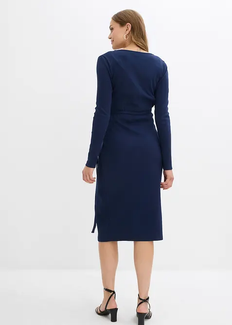 Žebrované zavinovací šaty z organické bavlny, pro těhotenství i pro období po porodu, bonprix