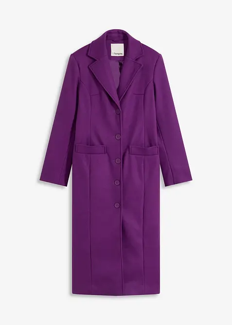 Dlouhý kabát ve vlněném vzhledu, bonprix