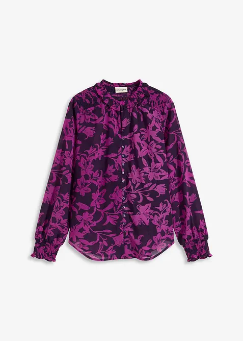 Šifonová halenka s žabičkováním, bonprix