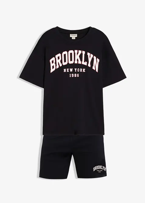 Triko a šortky z těžké organické bavlny (2dílná souprava), bonprix