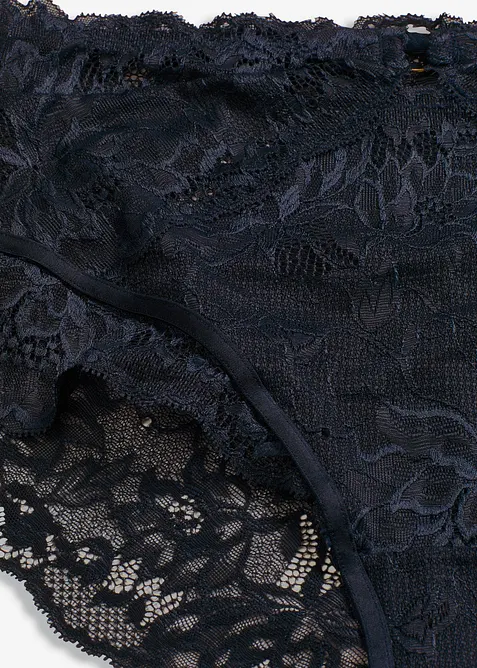 Vysok&eacute; bokov&eacute; kalhotky z jemn&eacute; krajky, bonprix