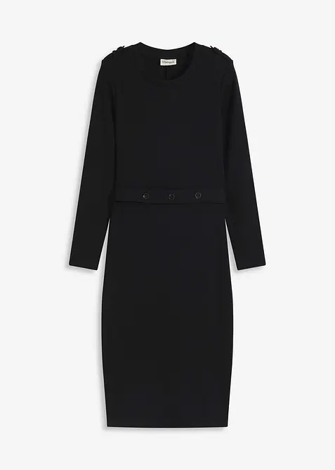 Midi šaty z elastické bavlněné směsi, bonprix