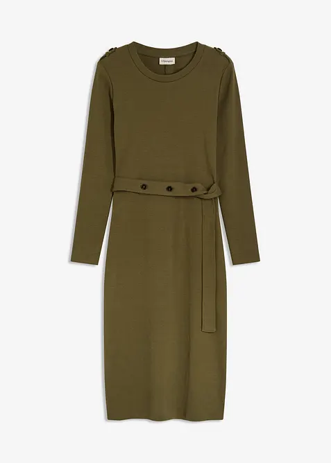 Midi šaty z elastické bavlněné směsi, bonprix