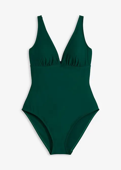 Stahovací jednodílné plavky s hlubokým výstřihem, střední tvarující efekt, bonprix