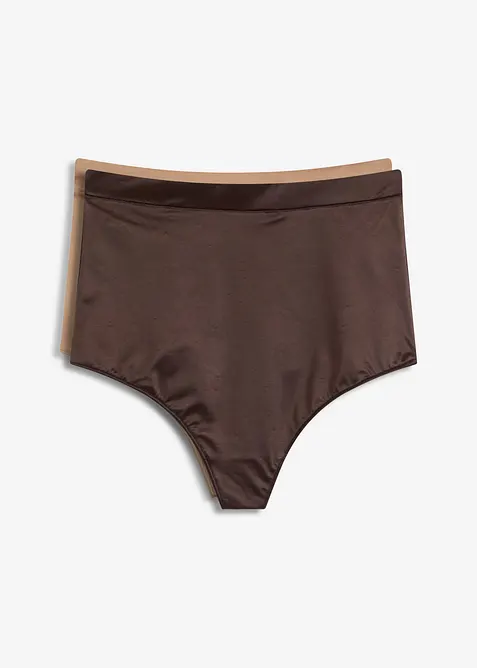 Stahovací tanga s lesklým efektem, lehký tvarující efekt (2 ks v balení), bonprix