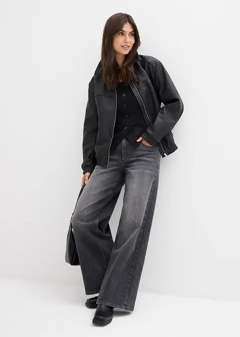 Dž&iacute;ny Wide Leg, High Waist, bonprix