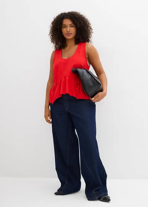 Halenkový top ze vzdušné lněné směsi, bonprix