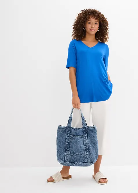 Dlouh&eacute; tričko z měkk&eacute; visk&oacute;zy, bonprix