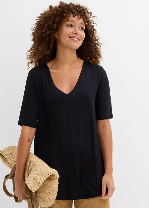 Dlouhé tričko z měkké viskózy, bonprix