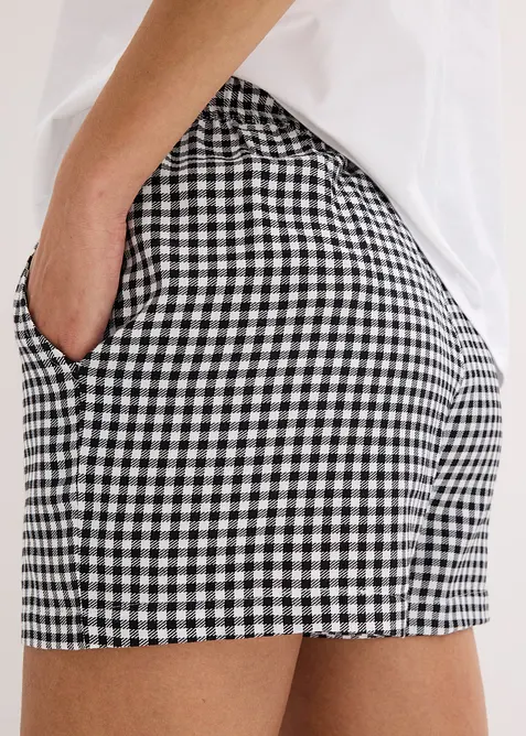 Krátké pyžamo s tkanými šortkami, bonprix