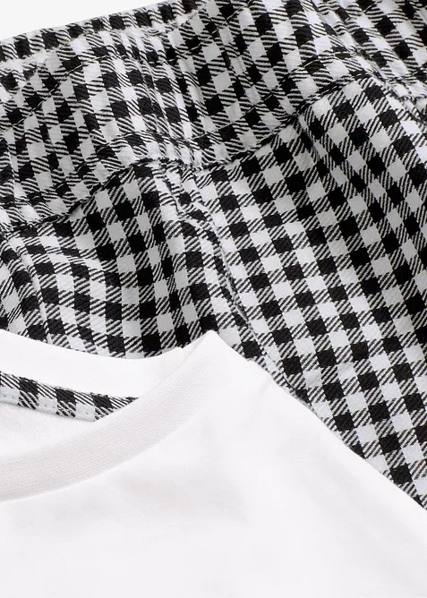 Krátké pyžamo s tkanými šortkami, bonprix