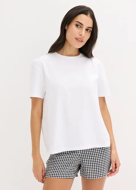 Krátké pyžamo s tkanými šortkami, bonprix