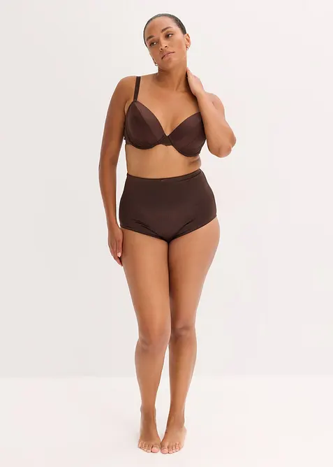 Stahovací bokové kalhotky s lesklým efektem, střední tvarující efekt, bonprix