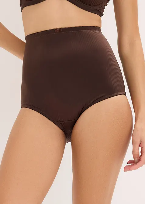 Stahovací bokové kalhotky s lesklým efektem, střední tvarující efekt, bonprix