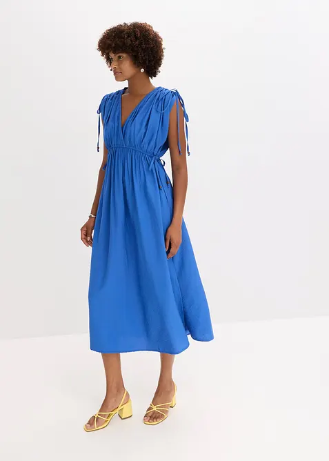 Maxi šaty se širokými rukávy, ze strukturovaného materiálu, bonprix