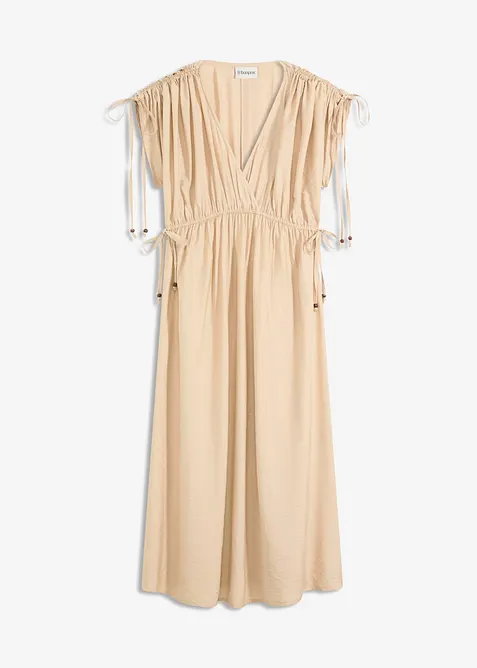 Maxi šaty se širokými rukávy, ze strukturovaného materiálu, bonprix