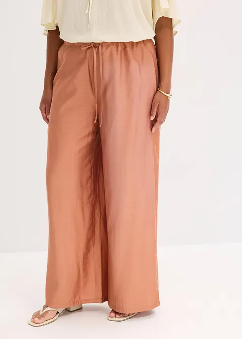 Palazzo kalhoty ze strukturovan&eacute; visk&oacute;zov&eacute; směsi, bonprix