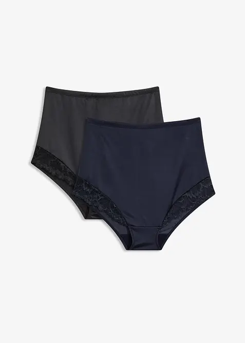 Stahovací kalhotky s lesklým efektem, střední tvarující efekt (2 ks v balení), bonprix