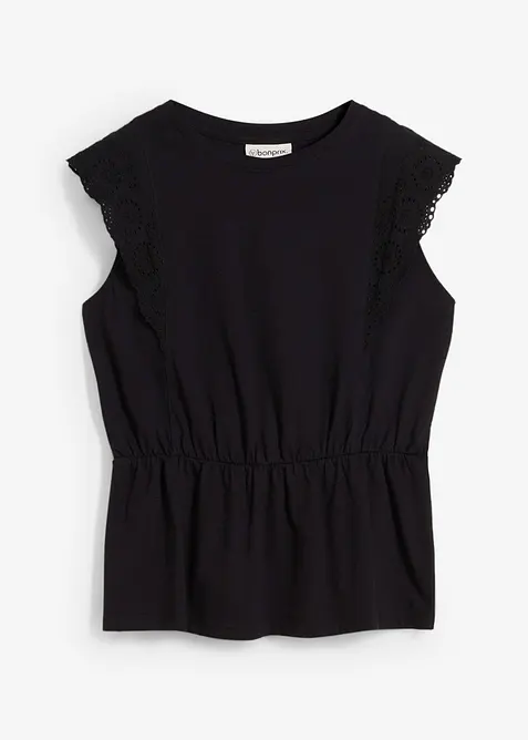 Tričko s dírkovaným vzorem, bonprix