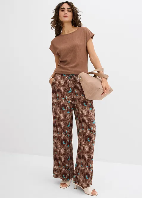 Kalhoty bez zapínání, ze splývavé viskózy, bonprix