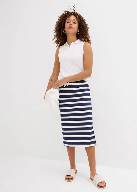 Tepláková sukně v délce po lýtka, bonprix