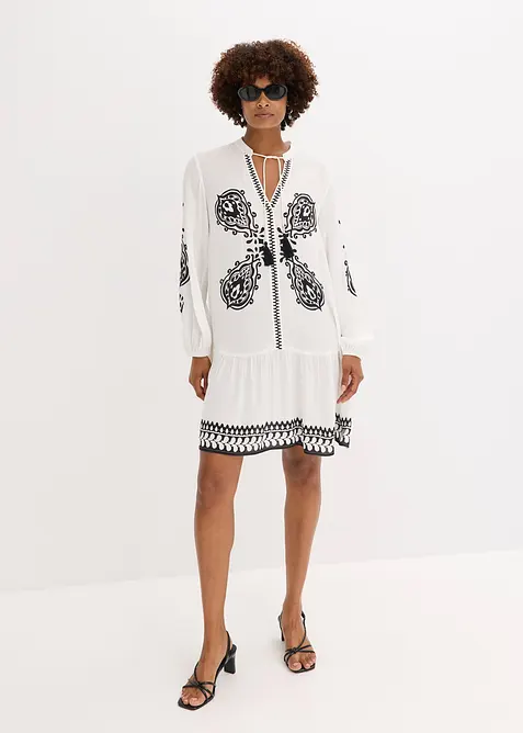 Tunikové šaty ze strukturované viskózy, bonprix