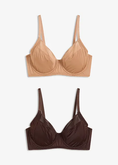 Podprsenka s kosticemi a s lesklým efektem (2 ks v balení), bonprix