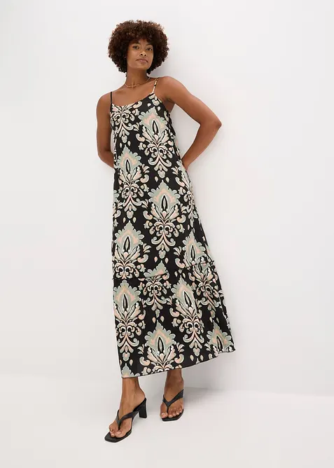 Šaty na ramínka, ze strukturované viskózy, bonprix