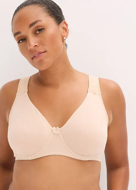 Hladká podprsenka s kosticemi, s bavlnou (2 ks v balení), bonprix