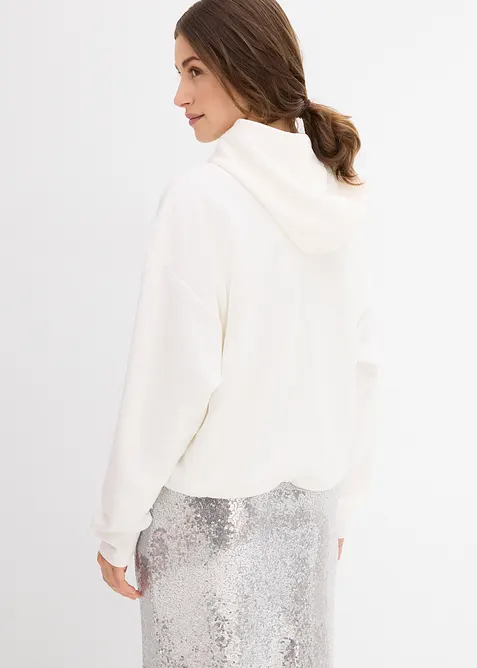 Mikina s kapucí, z mírně lesklé viskózové směsi, bonprix