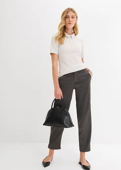 Barelové kalhoty ze splývavého saténu, bonprix