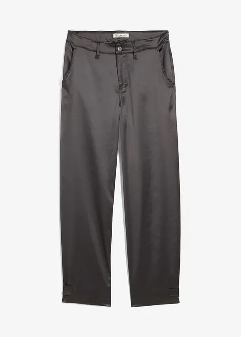 Barelové kalhoty ze splývavého saténu, bonprix