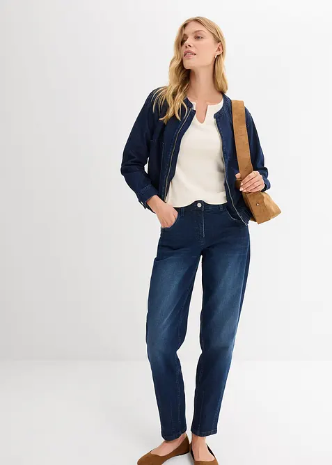 Džíny Barrel, Mid Waist, bonprix