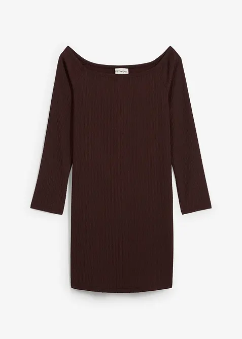 Carmen šaty ze strukturovaného krepu, bonprix