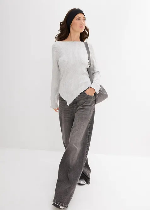 Žebrované tričko z měkké viskózové směsi, bonprix