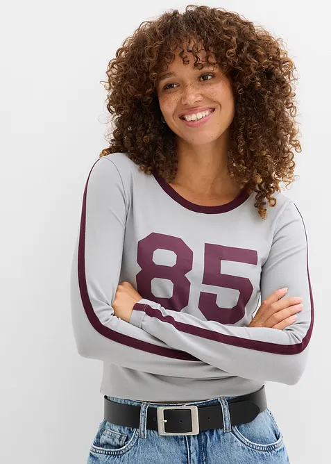 Triko s dlouhým rukávem, z lehkého žerzeje, bonprix