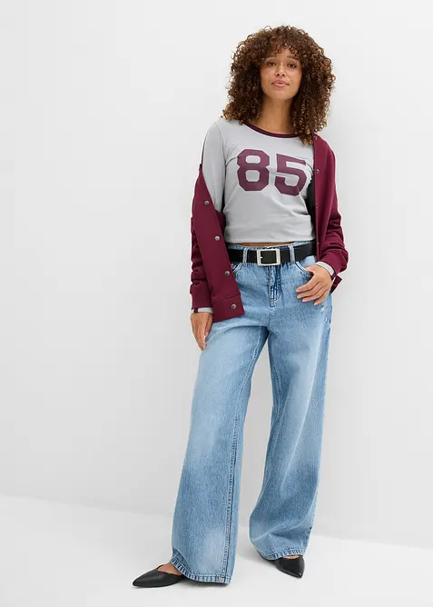 Triko s dlouhým rukávem, z lehkého žerzeje, bonprix