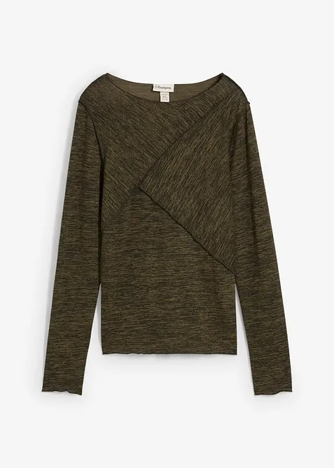 Triko s dlouh&yacute;m ruk&aacute;vem, z měkk&eacute; visk&oacute;zov&eacute; směsi, bonprix