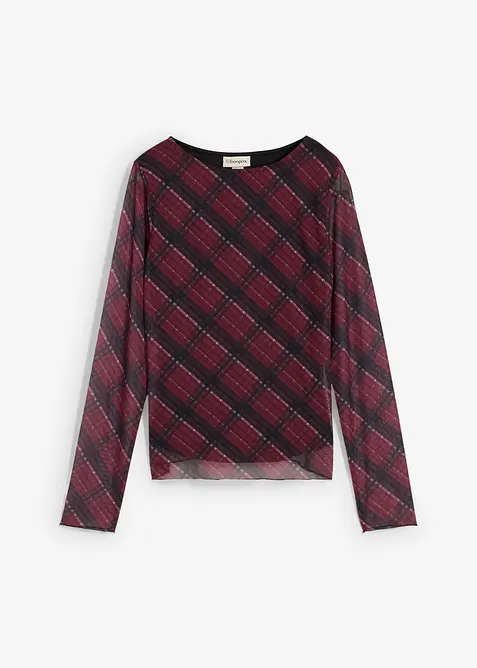 Tričko s dlouhým rukávem, z jemné síťoviny, bonprix