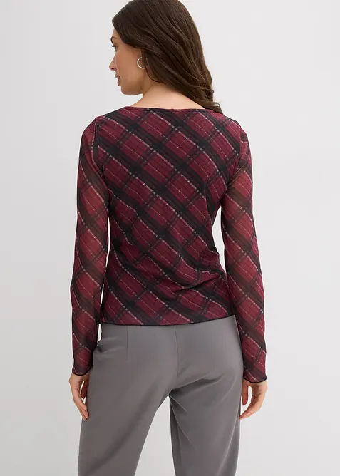 Tričko s dlouhým rukávem, z jemné síťoviny, bonprix