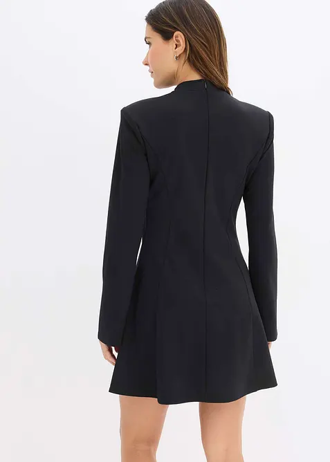 Minišaty s áčkovým střihem a trumpetovými rukávy, bonprix