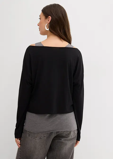 Top a tričko s dlouhým rukávem (2dílná souprava) ze žerzeje, bonprix