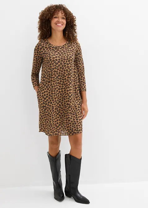 Krátké úpletové šaty se vzhledem pleteniny, bonprix