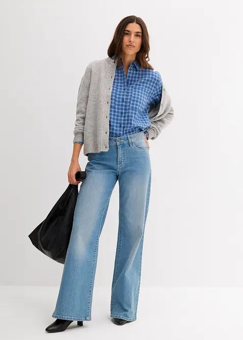 Kostkovaná halenka z čisté bavlny, bonprix