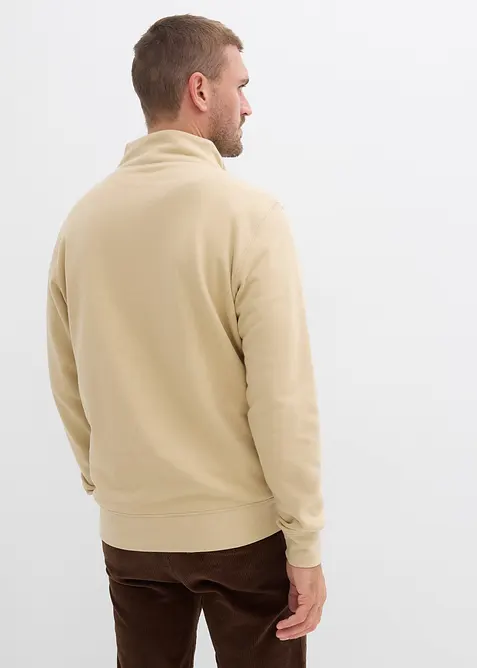 Mikina s límečkem na zip, z čisté organické bavlny, bonprix