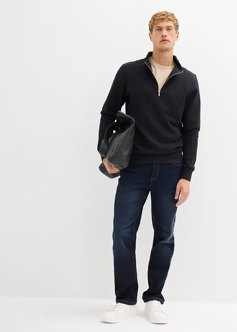 Mikina s l&iacute;mečkem na zip, z čist&eacute; organick&eacute; bavlny, bonprix